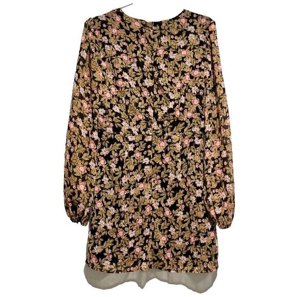 Nasty Gal Mini Dress Multicolor 8 Nothin Bud Love Fitted Plung Floral Print - Picture 4 of 14